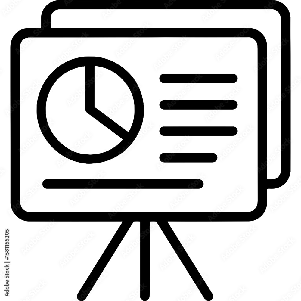 Aufkleber presentation slides outline icon vector