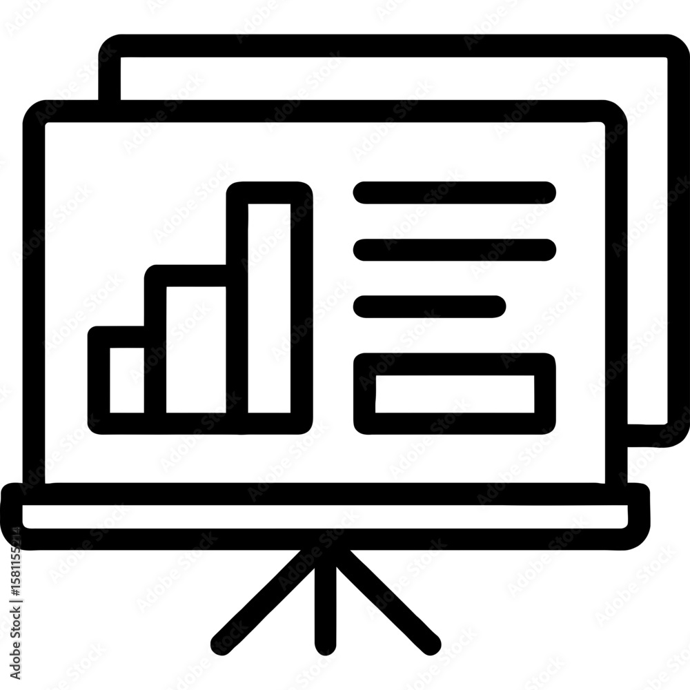 Aufkleber presentation slides outline icon vector