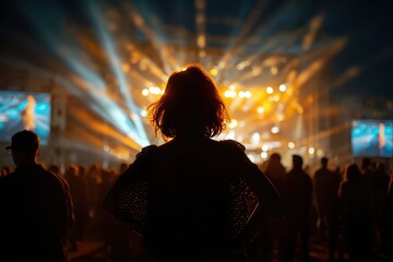Fototapeta premium Crowd Enjoying a Live Concert.
