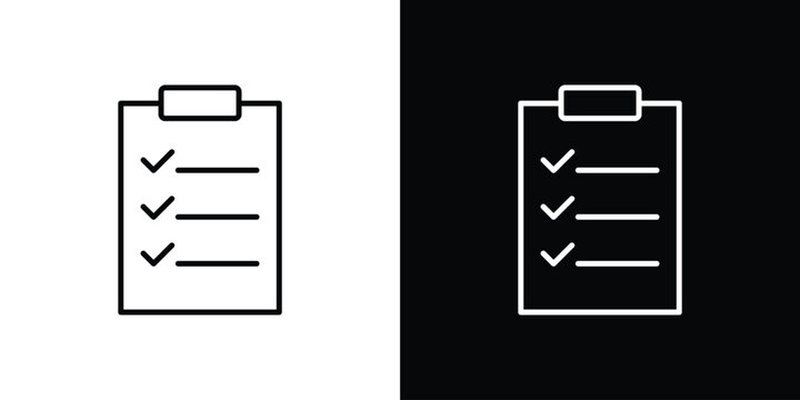 Survey icon thin line symbol on white background. Editable stroke vector illustration