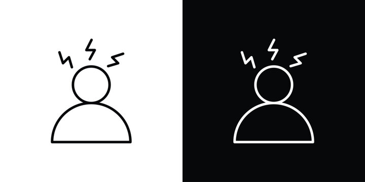 Stress icon thin line symbol on white background. Editable stroke vector illustration