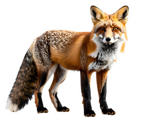 Obraz premium A full-body Fox standing on the ground, with a transparent background.