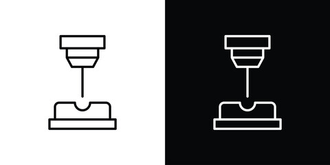 Laser machine icon thin line symbol on white background. Editable stroke vector illustration © Power