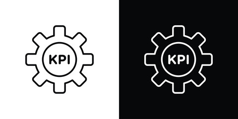 KPI icon thin line symbol on white background. Editable stroke vector illustration