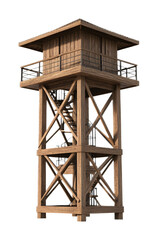 Observation Tower for Scenic Views and Architecture - Isolated on White Background