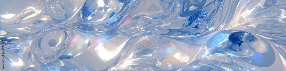 Poster swirling patterns of light and color capture the essence of abstract water forms in a tranquil setti