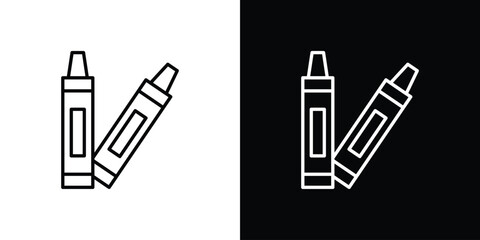 Crayon icon thin line symbol on white background. Editable stroke vector illustration