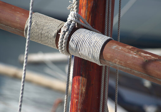 detail of the mast of a sailing boat Stintino. Sassari, Sardegna. Italia