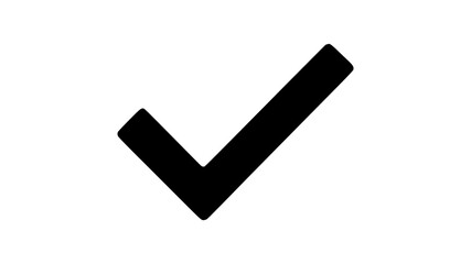 Black Check Mark Icon PNG File with Transparent Background for Web, App, and UI Design