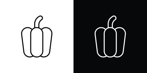 Capsicum icon thin line symbol on white background. Editable stroke vector illustration
