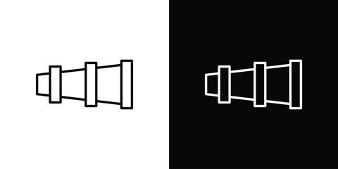 Obraz premium Boat Telescope icon thin line symbol on white background. Editable stroke vector illustration