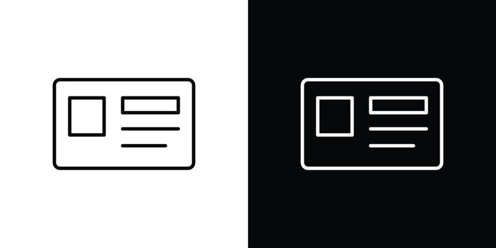 Bankbook icon thin line symbol on white background. Editable stroke vector illustration