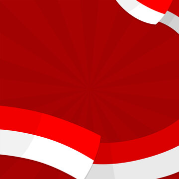 Indonesian flag on dark red square background with empty space for text
