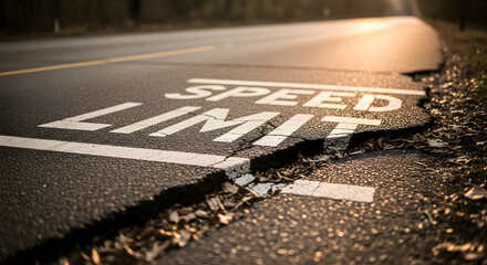 Cracked Road Reveals Underlying Issues With Speed Limit Signage
