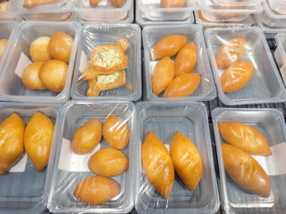 choosing pastries and pies for lunch