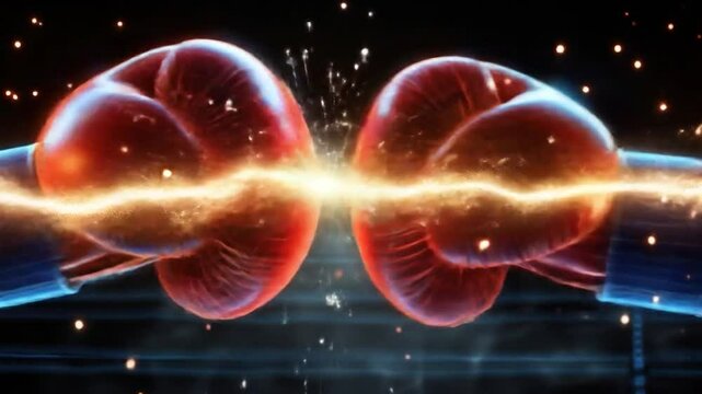 Clash of Titans: Digital Boxing Gloves Collision