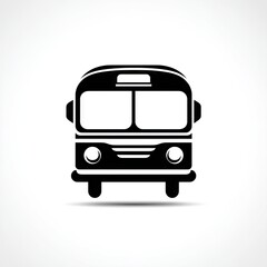 Simple black silhouette of a school bus