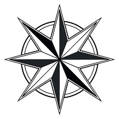 Obraz premium A Detailed Eight Pointed Star Design Symbolizing Direction and Navigation