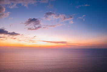 Sunset over tranquil waters Phuket island, Thailand. Concept paradise place to relax
