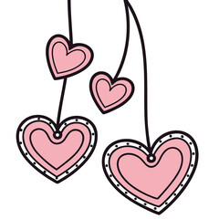 Whimsical hanging hearts perfect for Valentine's Day celebration decor and romantic occasion embellishments