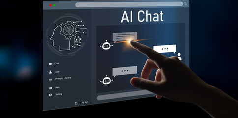 AI chatbot interface facilitates communication, chatbot, and AI interaction for automated user...