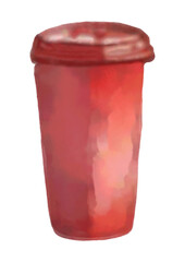 Red Watercolor Beverage Cup