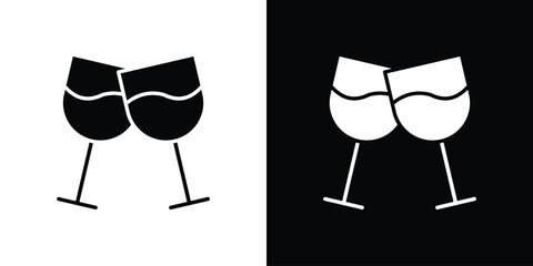 Wine toast icon, Vector graphics in filled style