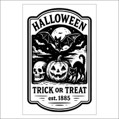 Halloween Invitation Card Design Black and White