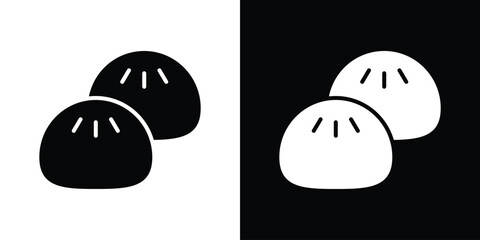 Steamed bread icon, Vector graphics in filled style