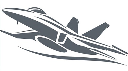 Stylish, stylized illustration of a jet aircraft in motion.
