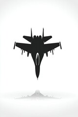 Silhouette of a military jet.