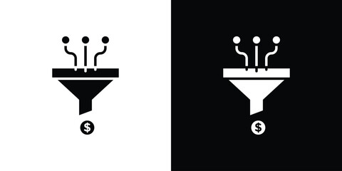Sales funnel icon, Vector graphics in filled style