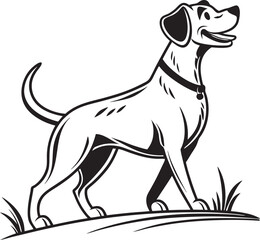 black and white dog vector illustration