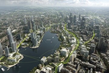 Animated data lines: arcgis tapestry's geographic integration. Geographic tech. June 2025 esri demographics update: precision analysis revolution. Tech innovation. Modern analysis.