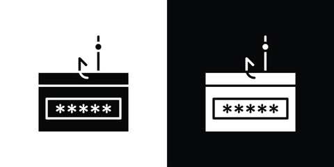 Password phishing icon, Vector graphics in filled style