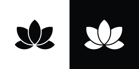 Lotus flower icon, Vector graphics in filled style