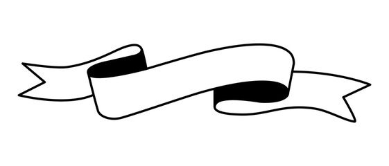 Curved wavy ribbon banner illustration