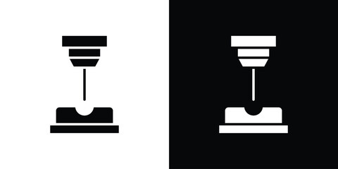 Laser machine icon, Vector graphics in filled style