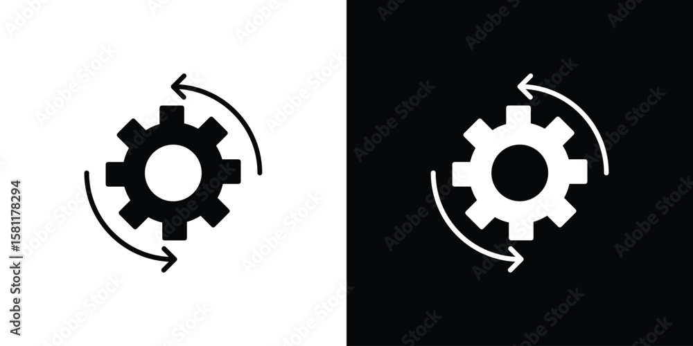 Poster implementation icon, vector graphics in filled style