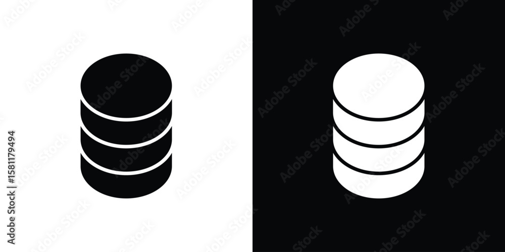 Poster cylinder database icon, vector graphics in filled style