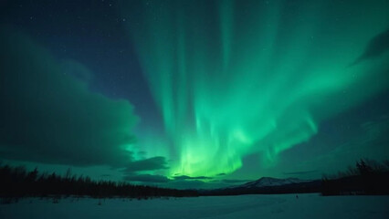 Obraz premium Aurora borealis on the dark sky. 