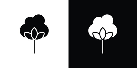 Cotton icon, Vector graphics in filled style