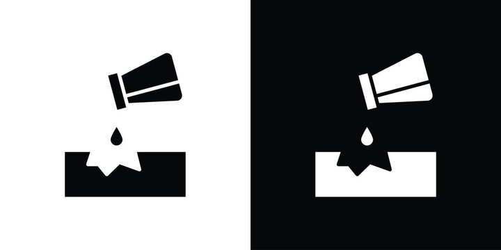 Corrosive substance icon, Vector graphics in filled style