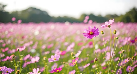 Obraz premium A dreamy field of cosmos flowers.jpg
