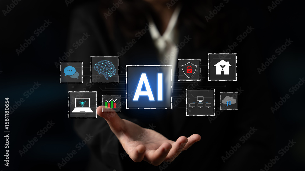 Poster ai integration is transforming digital ecosystem. ai integration enhances smart systems, ai integrat