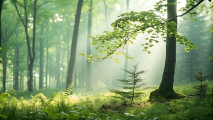 Obraz premium morning in the forest