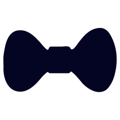 Minimalistic black bow-shaped badge.