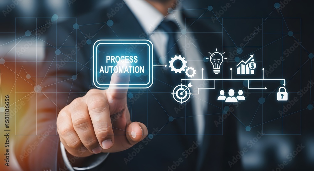 Aufkleber business automation implementing digital solutions for increased efficiency and technological develo