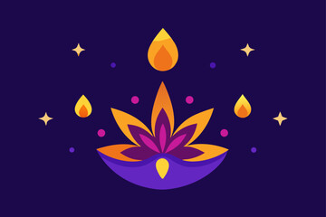 Obraz premium diya shapes like stars and flowers glowin.