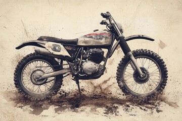 Dynamic motocross motorcycle, motocross motorcycle performing an impressive jump